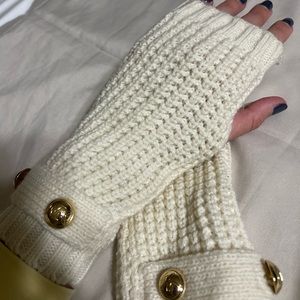 Cream Fingerless Gloves Michael KORS